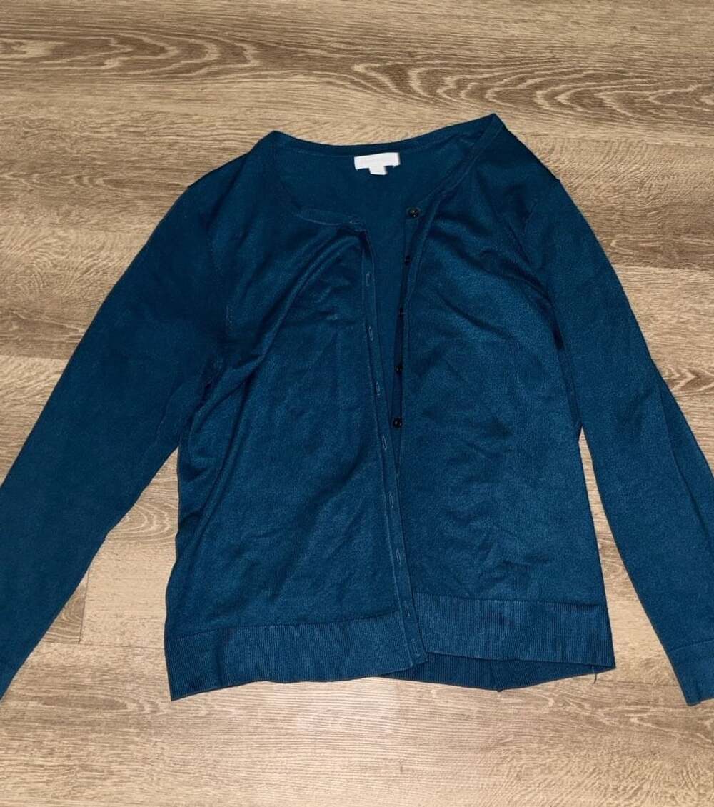 Charter Club Cardigan Sweater Size L Blue Long Sleeve